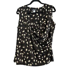 Women's Jones New York Petite 1X Brown & Cream Sleeveless Top